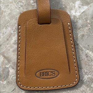 Bric's Tan Leather Luggage Tag